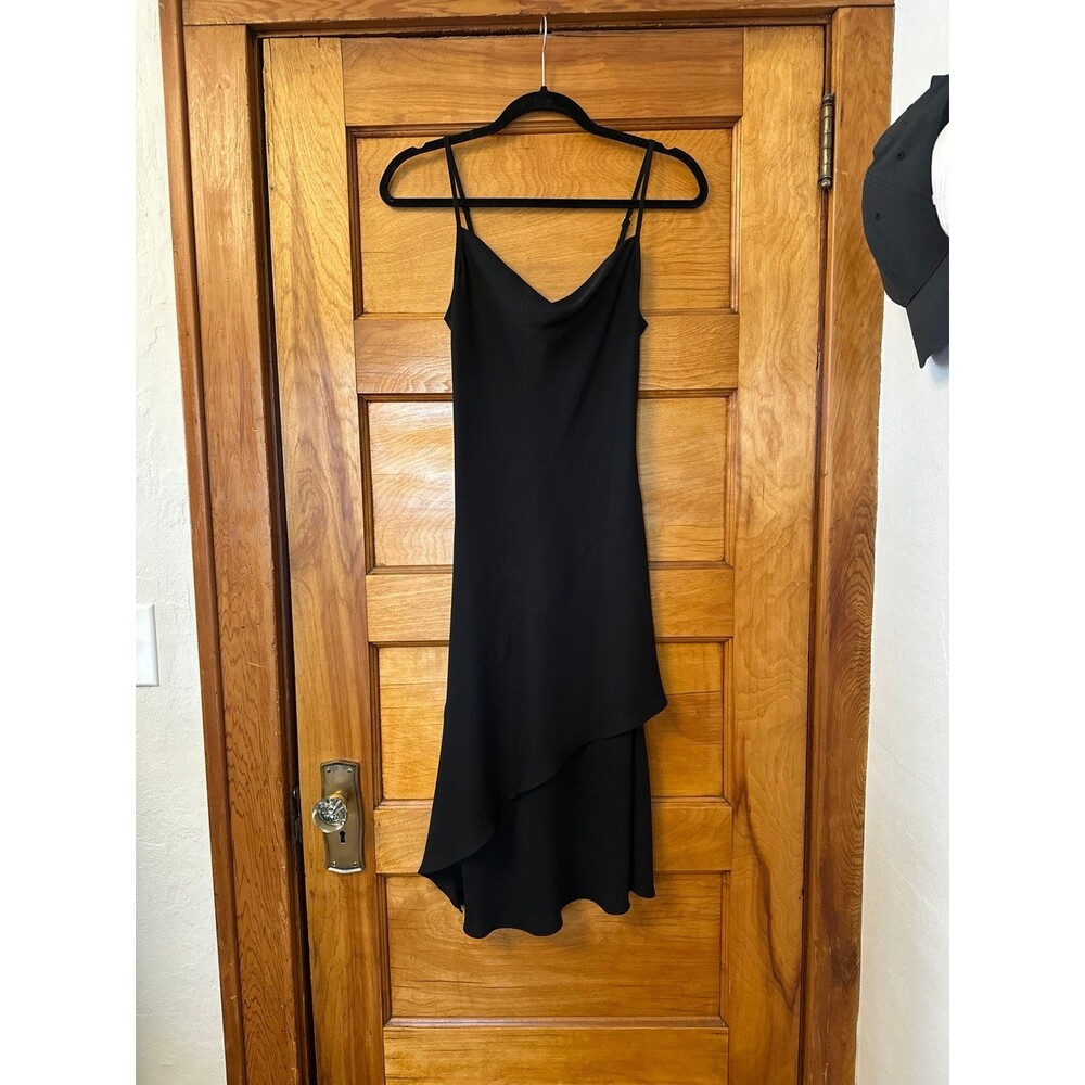 Amanda Uprichard black silk midi dress